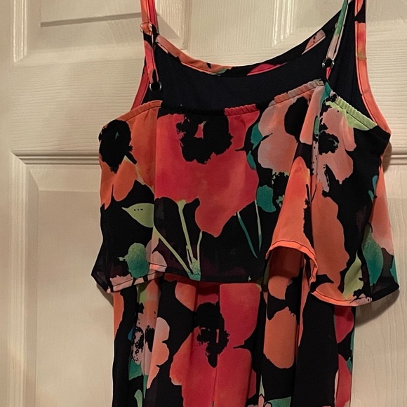 Est. 1989 Place Neon Flower 🌺 Print Dress pit to pit  17” shoulder down 35” - Picture 2 of 6